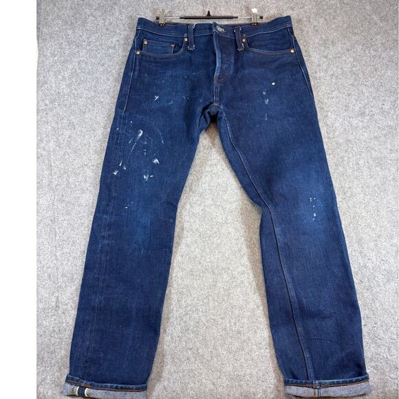 The Unbranded Brand Tapered Jeans Mens Indigo Rigid Raw Selvedge Denim Size 34